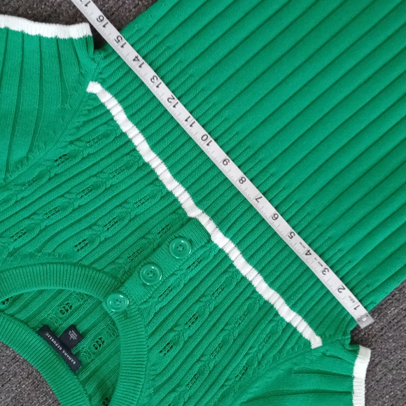 💚Banana Republic💚 - Green/White Knit Sweater Dress - Picture 11 of 13